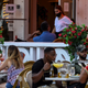 A restaurant on Ocean Drive in Miami Beach, Florida serves customers who apparently have no idea there’s a pandemic going on (July 14, 2020).
